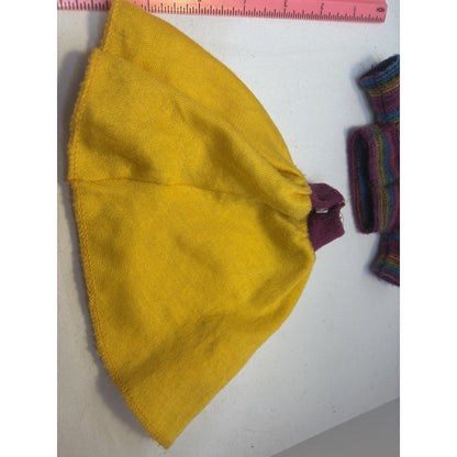 Vintage 1987 Mattel Barbie Sweater Soft Fashion #4479 Yellow & Purple Outfit