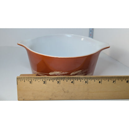Vintage Autumn Harvest Pyrex Casserole 1 Quart No. 473-B Rust color