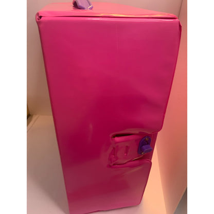 Vintage 1989 Mattel Barbie Doll Vinyl Pink Travel Carrying Case Wardrobe