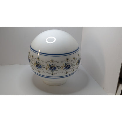 Vintage 8" Quoizel Abigail Adams Blue & White Glass Globe Shade w/ 4" Fitter