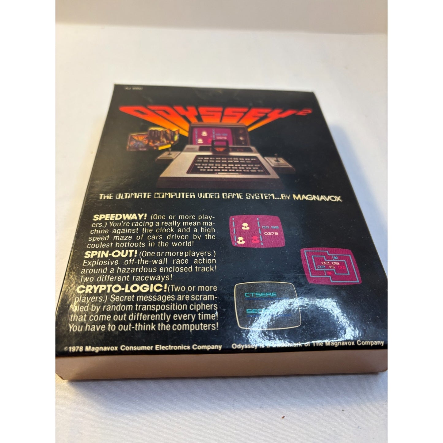 Speedway Spin-Out Crypto-Logic Game Odyssey 2 Magnavox 1978 Complete Tested A