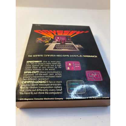 Speedway Spin-Out Crypto-Logic Game Odyssey 2 Magnavox 1978 Complete Tested A