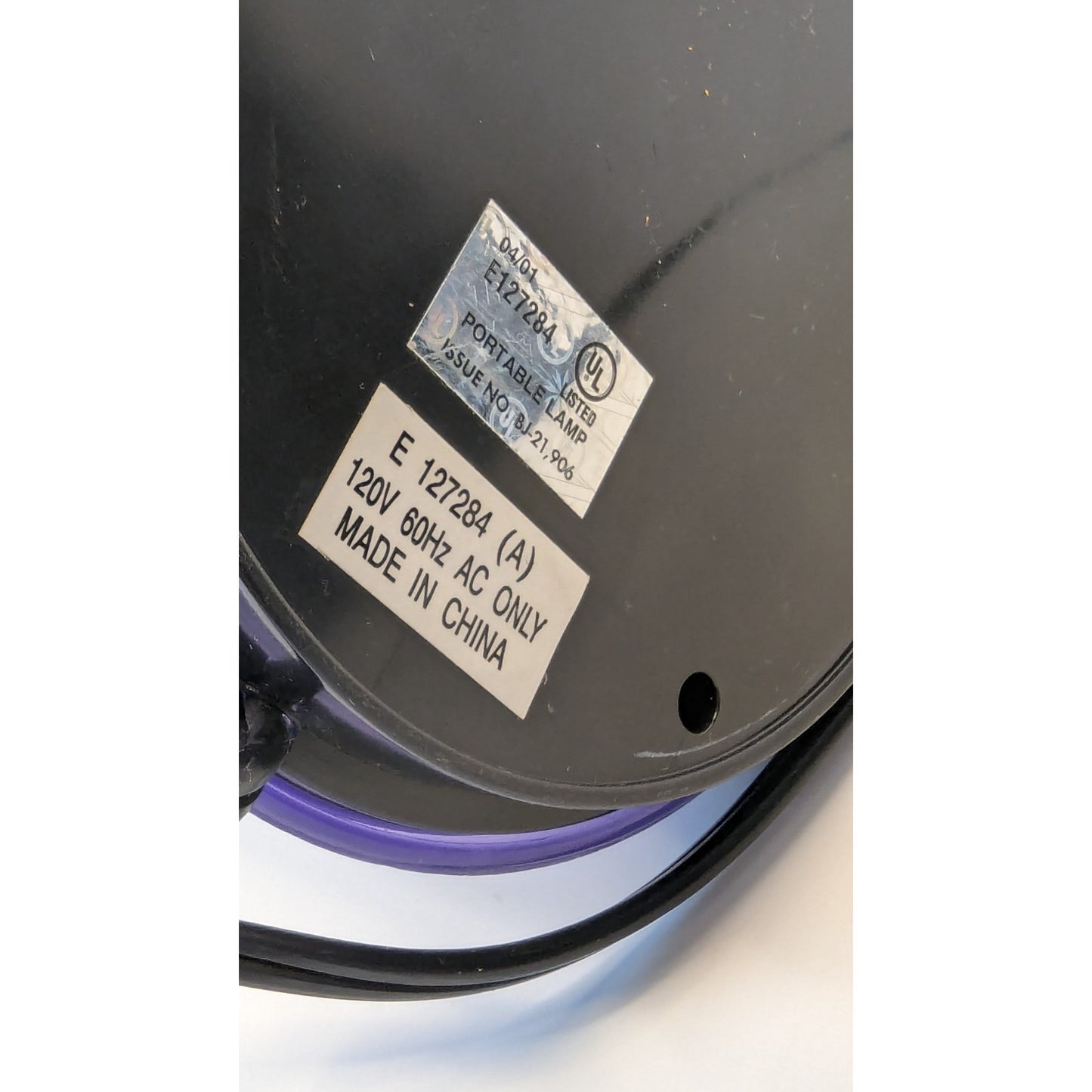 2000's y2K Purple/Black Clear Adjustable Bendable Gooseneck Round Desk Lamp