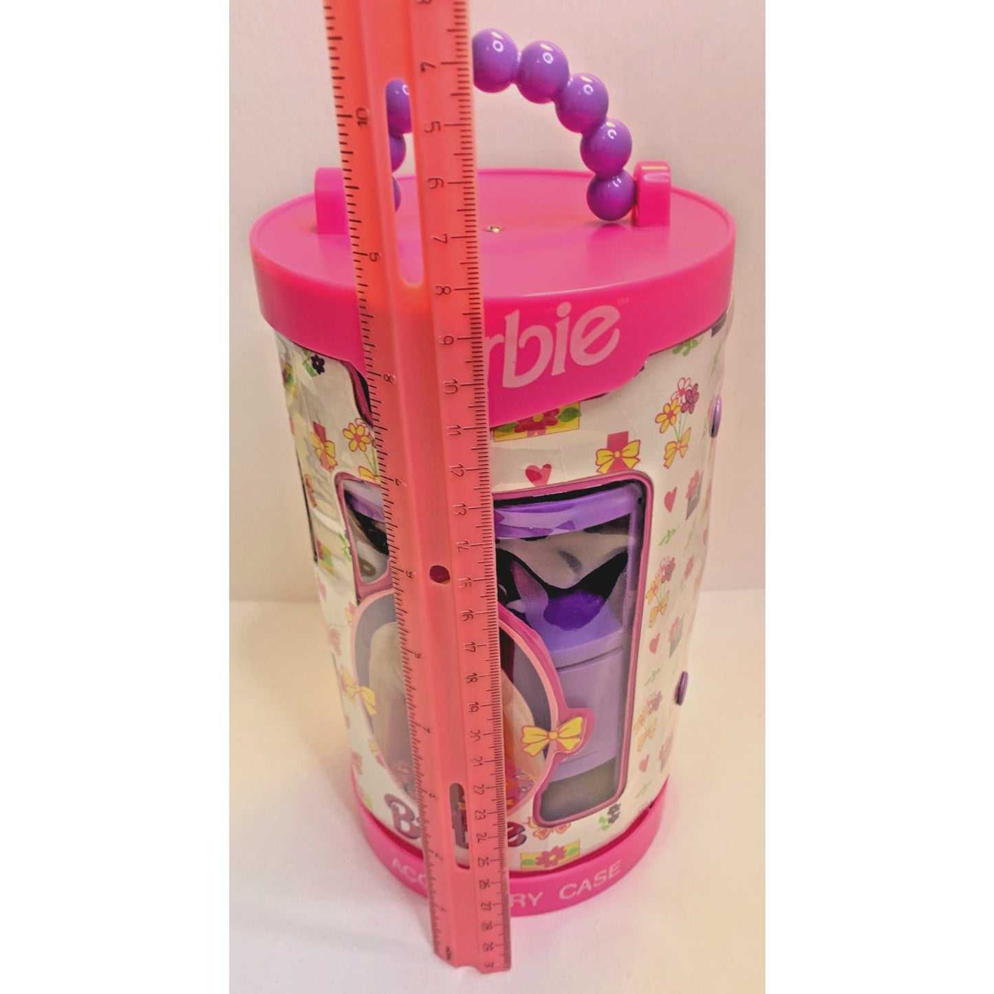 Barbie Accessory Case One Drawer Cylinder Organizer Mattel Tara Toy Vintage 1991