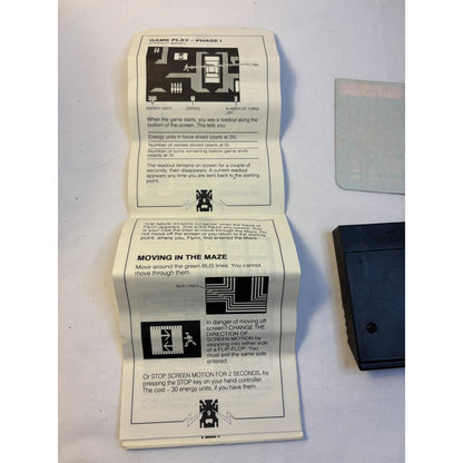 Tron Maze-A-Tron Intellivision Video Game Cartridge Overlay Manual 1982 Tested