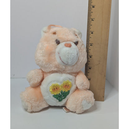 Care Bear FRIEND 6" Sitting Plush Peach Sunflowers Kenner 1983 Vintage 80s