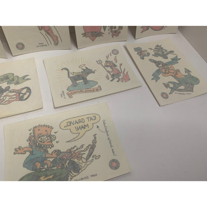 Lot of 8 The Simpsons 1993 Skybox Trading Cards Individual Temporary Tattoos