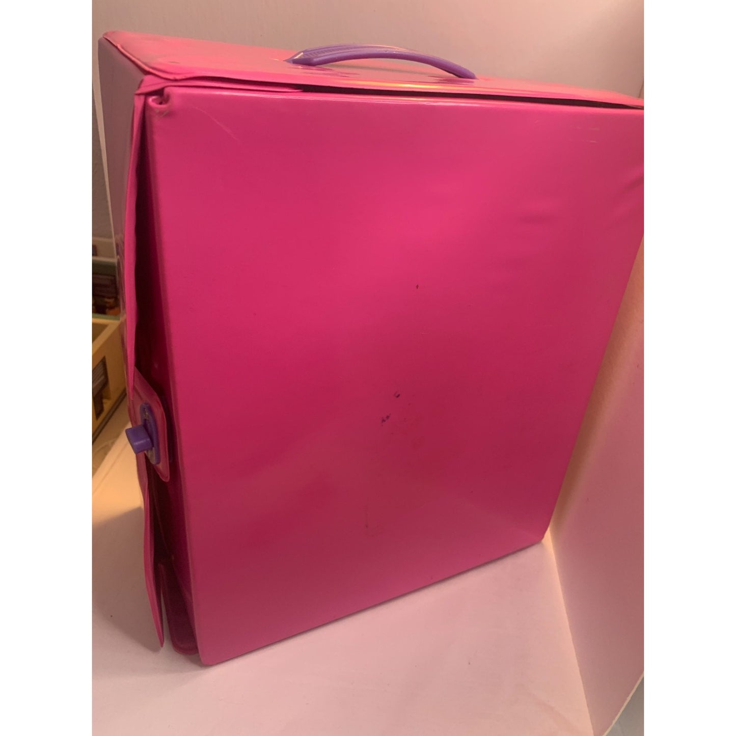 Vintage 1989 Mattel Barbie Doll Vinyl Pink Travel Carrying Case Wardrobe