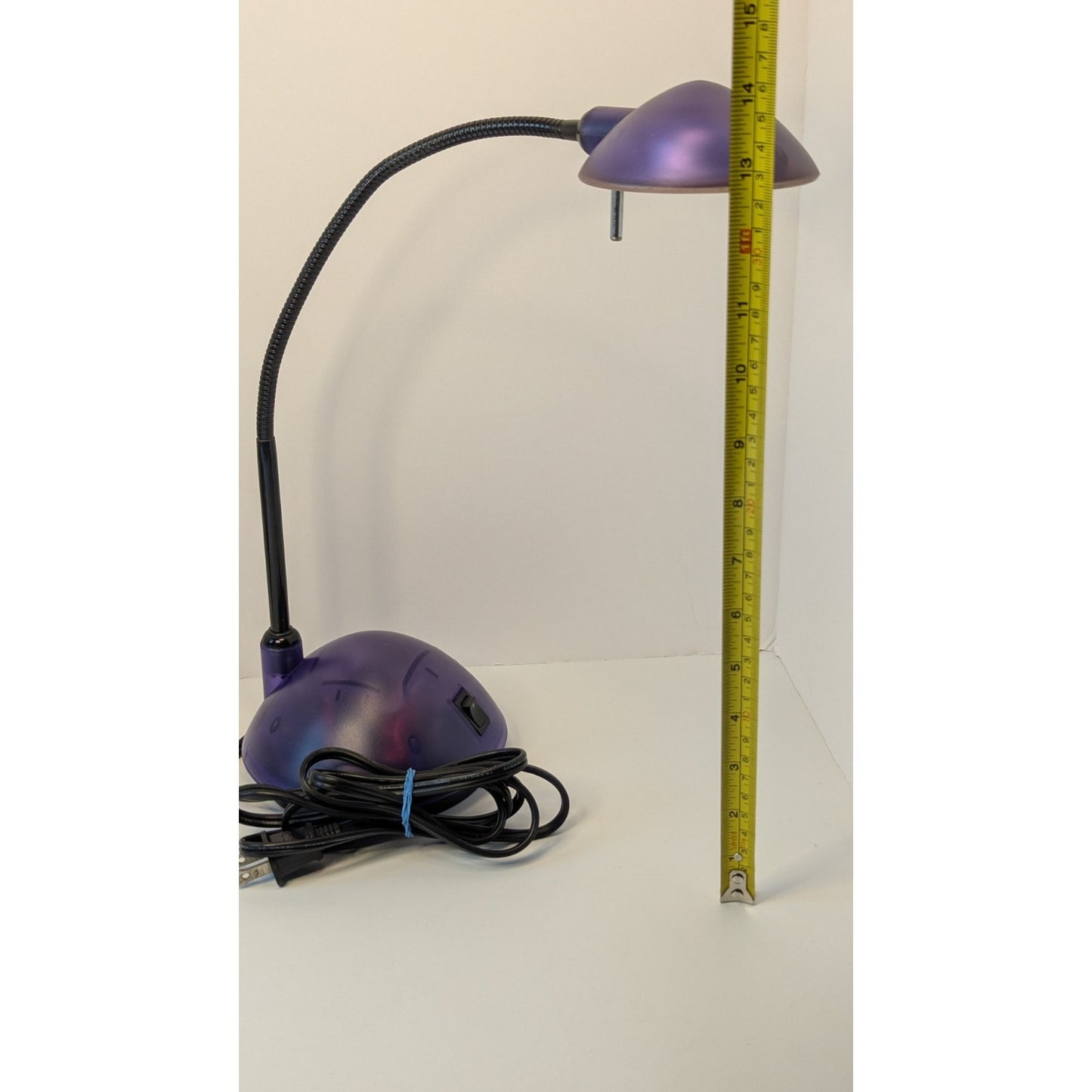 2000's y2K Purple/Black Clear Adjustable Bendable Gooseneck Round Desk Lamp