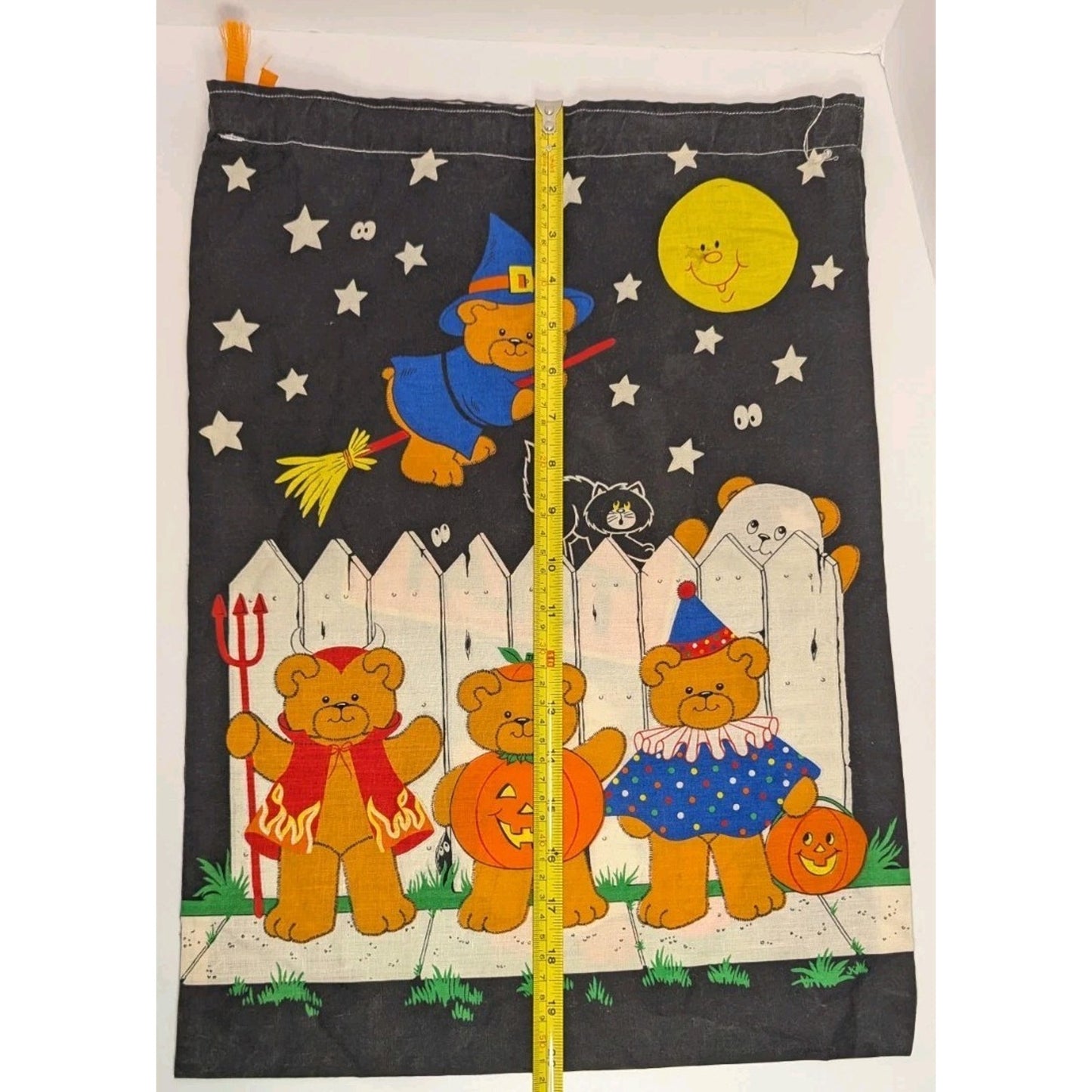 Vintage Trick Or Treat Candy Bag Glow in The Dark Cute Ghost / White Fence Gang