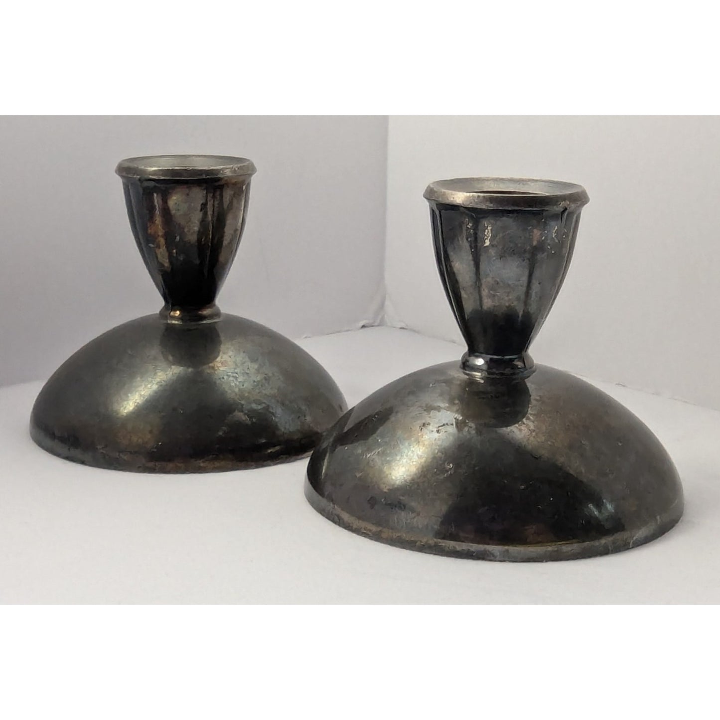 Pair of Vintage MCM Oneida Silversmith Candle Holders