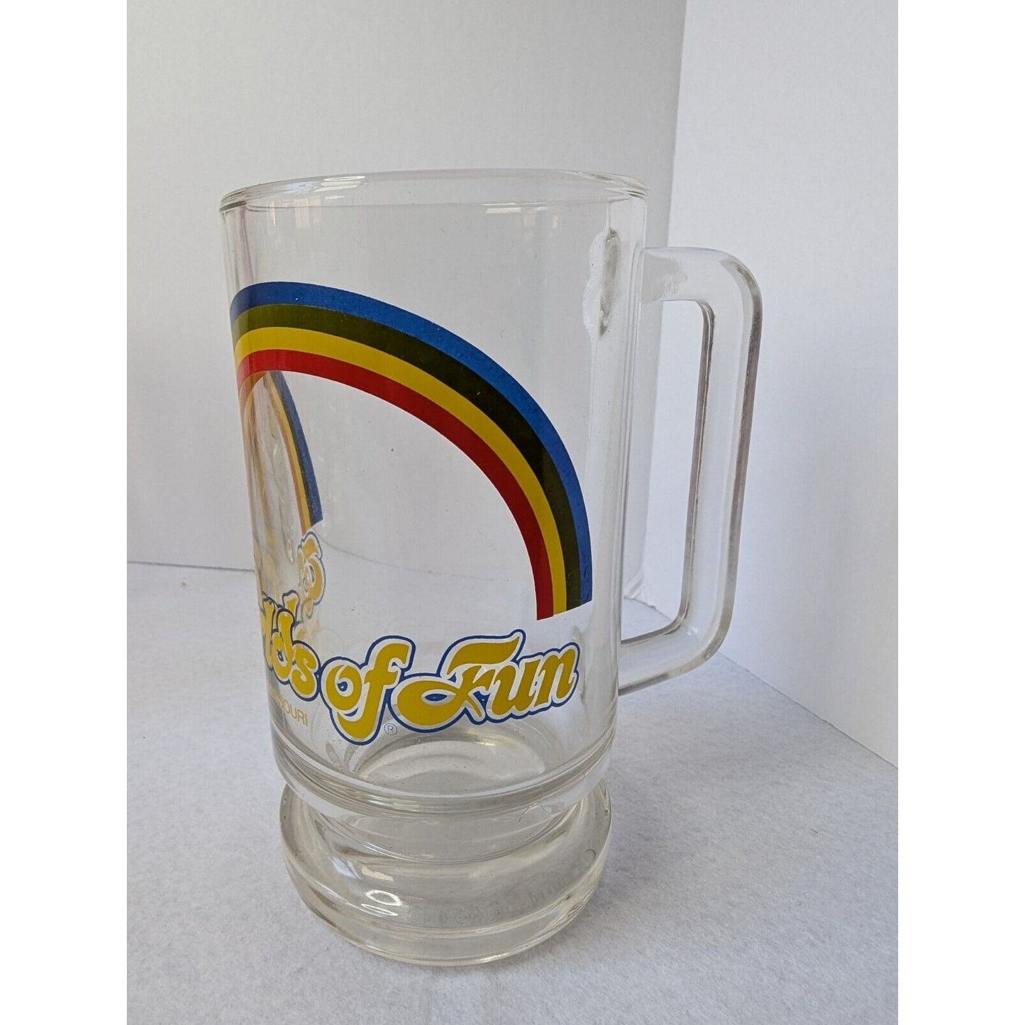 Set of 4 Worlds of Fun Rainbow Amusement Park Kansas City Missouri Glass Beer Mugs