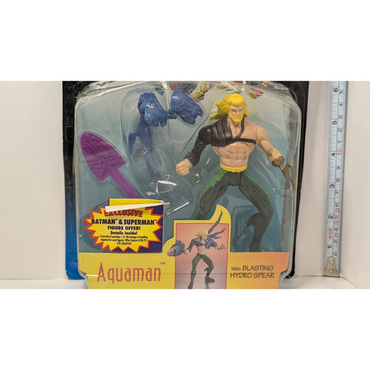 Sealed Vintag1996 Total Justice Aquaman w/Blasting Hydro Spear 5" Figure Kenner