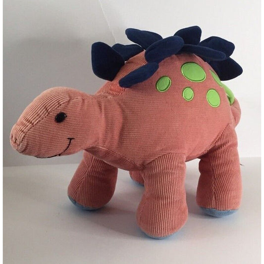 Vtg Gund Aaahh Dinosaur Plush Corduroy Steggy 16” Long Rusty Red Stuffed Animal
