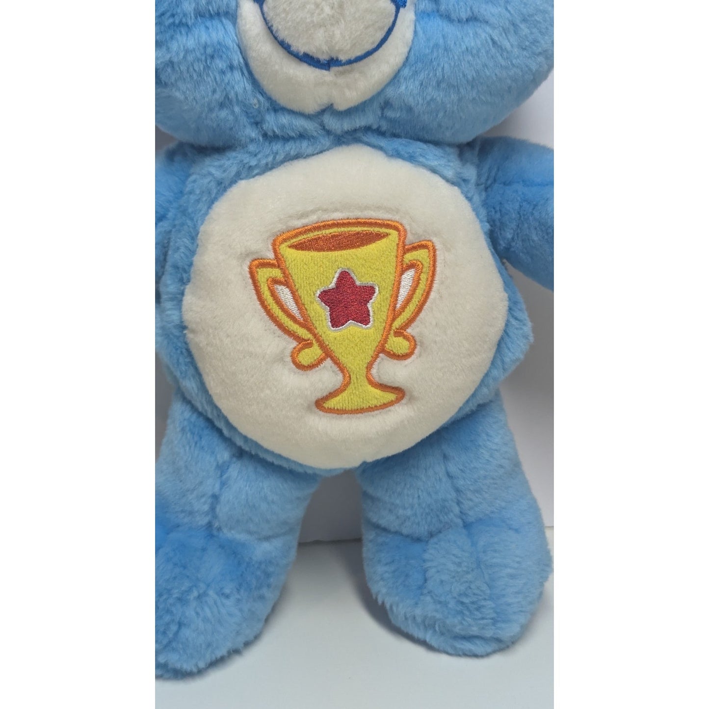 Care Bears 2003 Champ Bear Blue Championship Trophy Plush 13" Stuffed Animal Toy