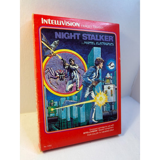 Night Stalker Intellivision Game 1982 Complete In Box CIB Manual Overlays Tested