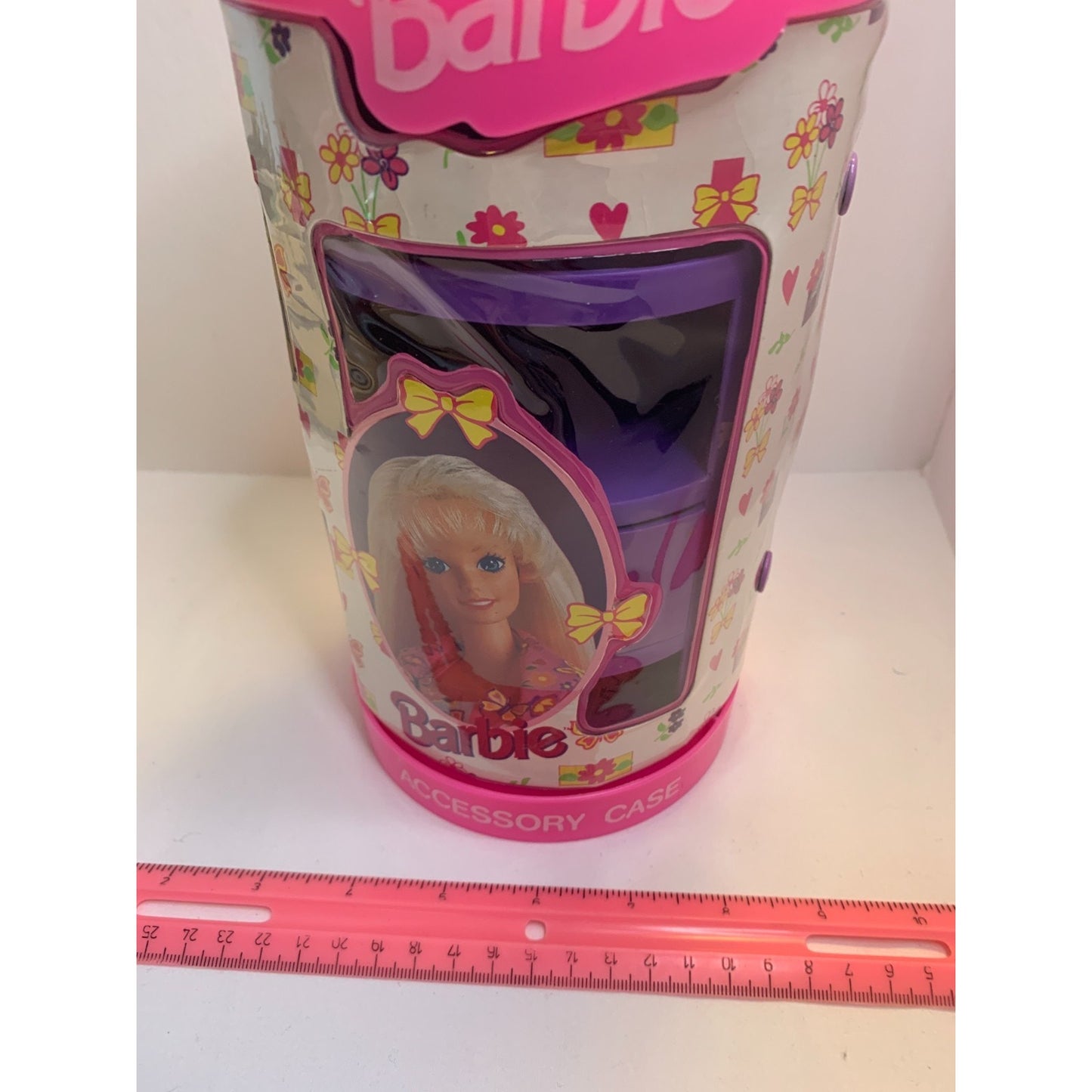 Barbie Accessory Case One Drawer Cylinder Organizer Mattel Tara Toy Vintage 1991