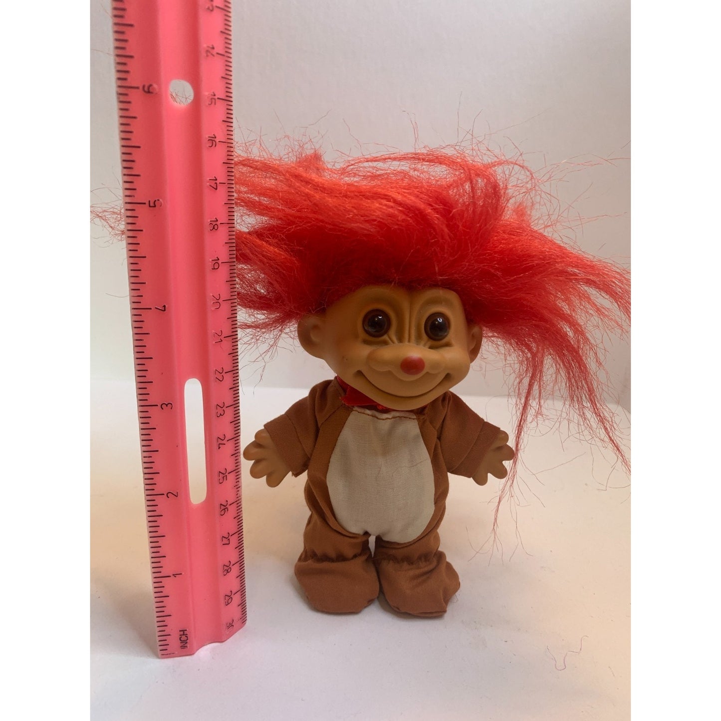 Vintage 90's Russ Troll Doll Rudolph Outfit Reindeer Christmas 4.75" Red Hair