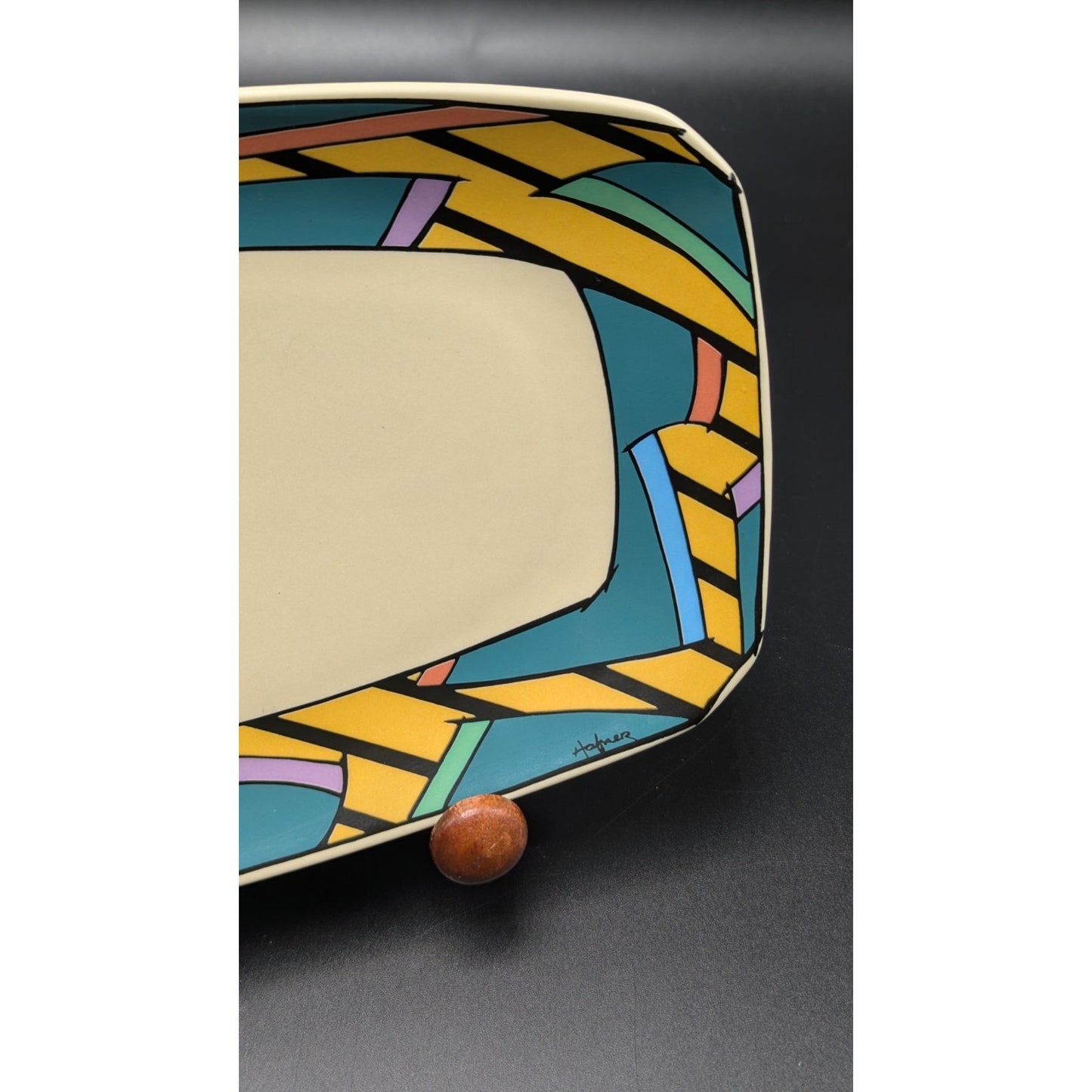 Vintage 1980s 9.5" Rosenthal Studio Line Dorothy Hafner FLASH Underplate Memphis