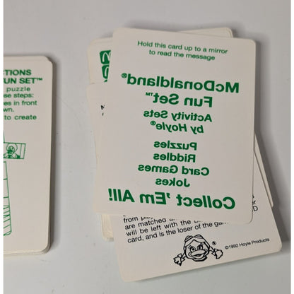 Vintage Happy Meal Toy McDonaldland Funset Birdie Old Maid Card Game Complete