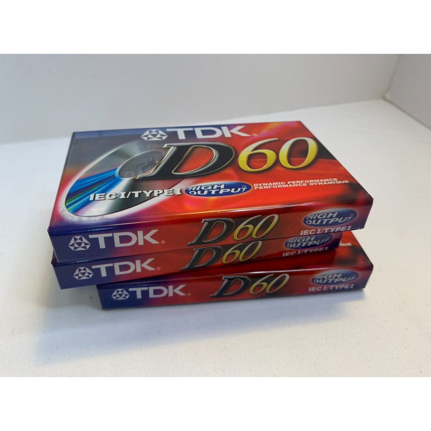 Blank TDK Cassette D60 Tapes IECI/Type I High Output Lot of 3 New Sealed