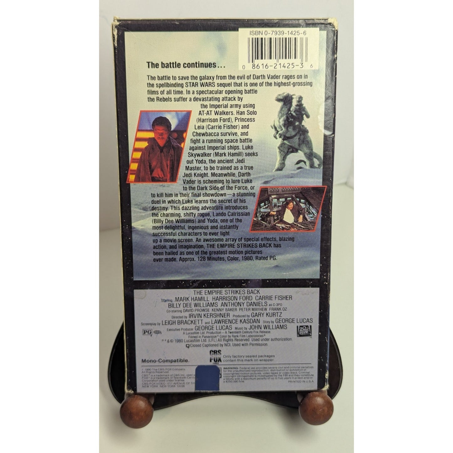 Vintage Star Wars Empire Strikes Back (VHS) CBS Fox Video 1990