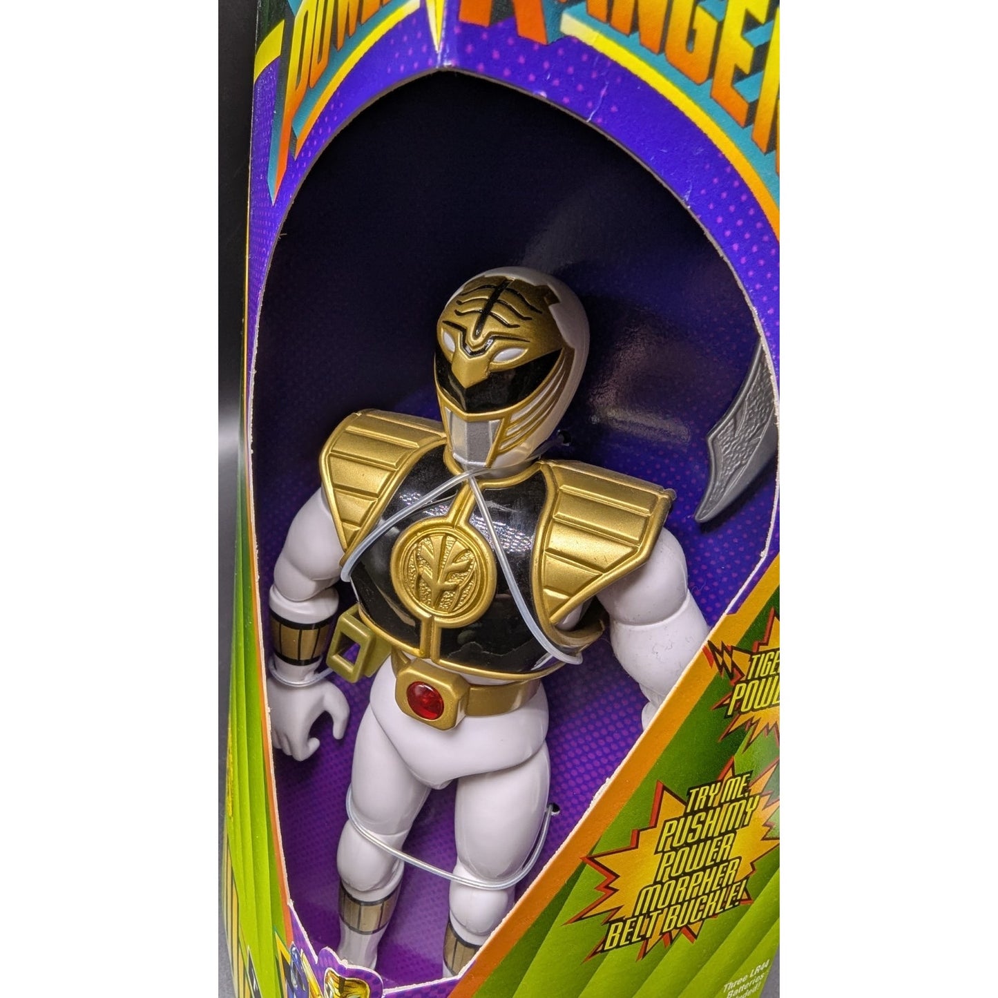 1995 Vintage Power Rangers Talking White Ranger Action Figure In Box New Unopened