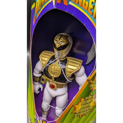 1995 Vintage Power Rangers Talking White Ranger Action Figure In Box New Unopened