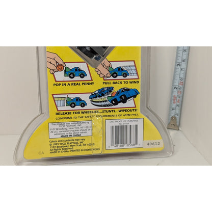 1993 TYCO Matchbox Penny Racers #21026 White Race Car w/Red & Blue Stripes