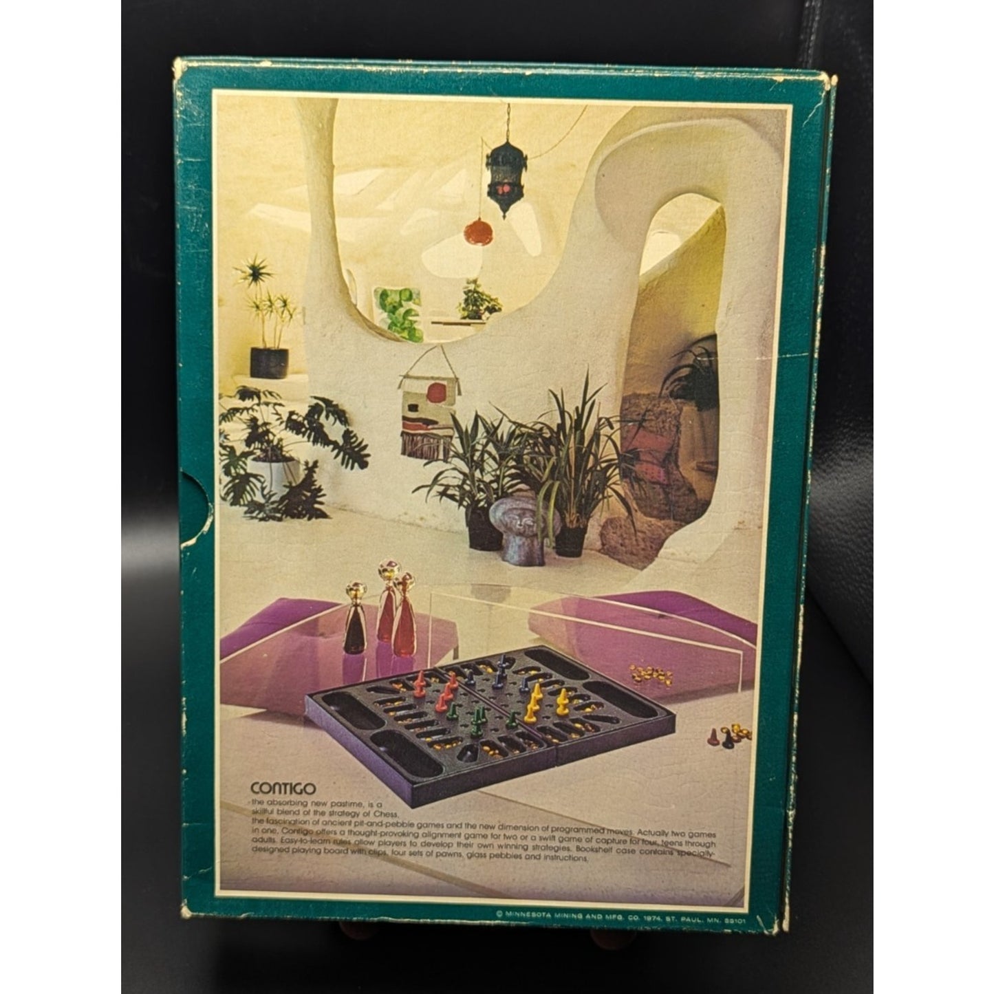 VIntage 1974 3M Bookshelf Boardgame Contigo Box 100% Complete w/Instructions