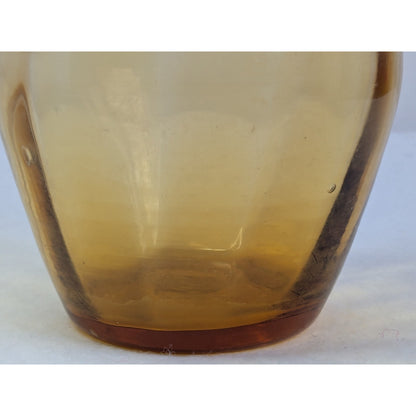 Vintage HOLMEGAARD Hyacinth Bulb Vase Light Amber Glass MCM 5.5" Optic