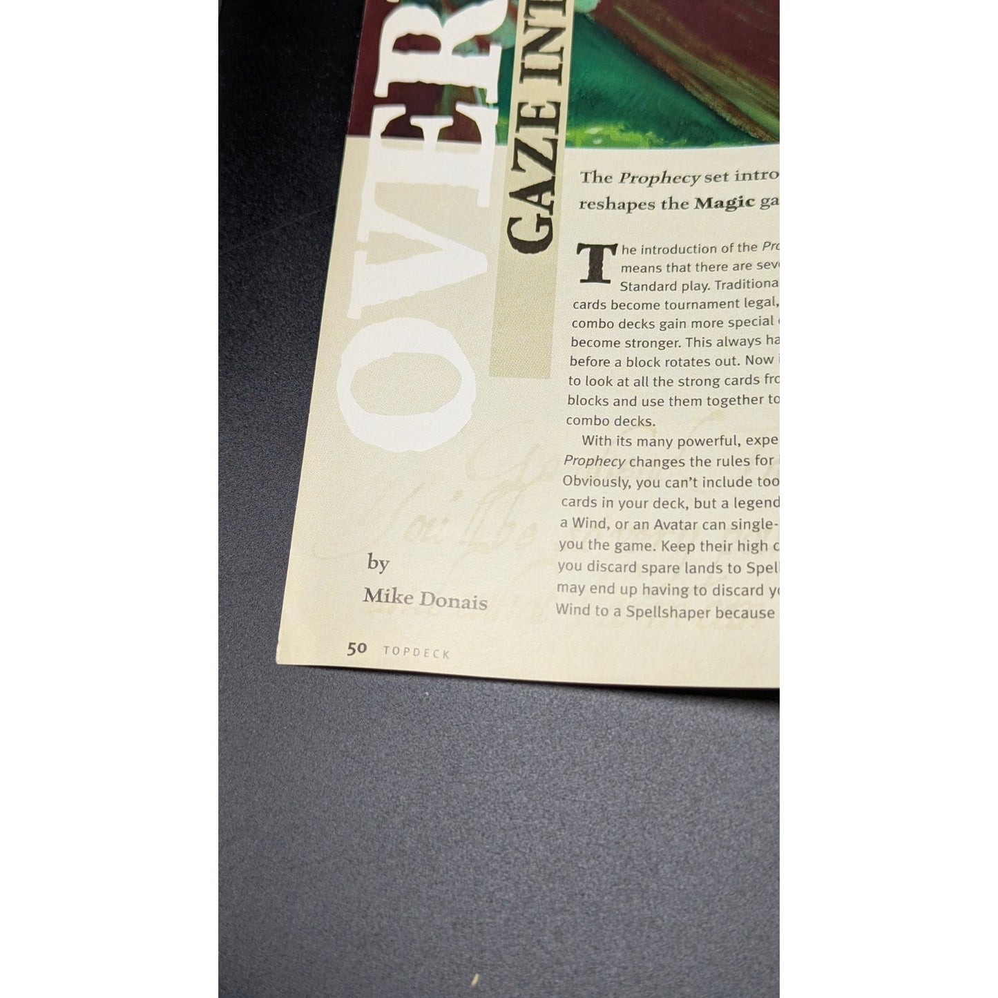 2000 Magic the Gathering Prophecy Top Deck Presents Card Encyclopedia Magazine Insert