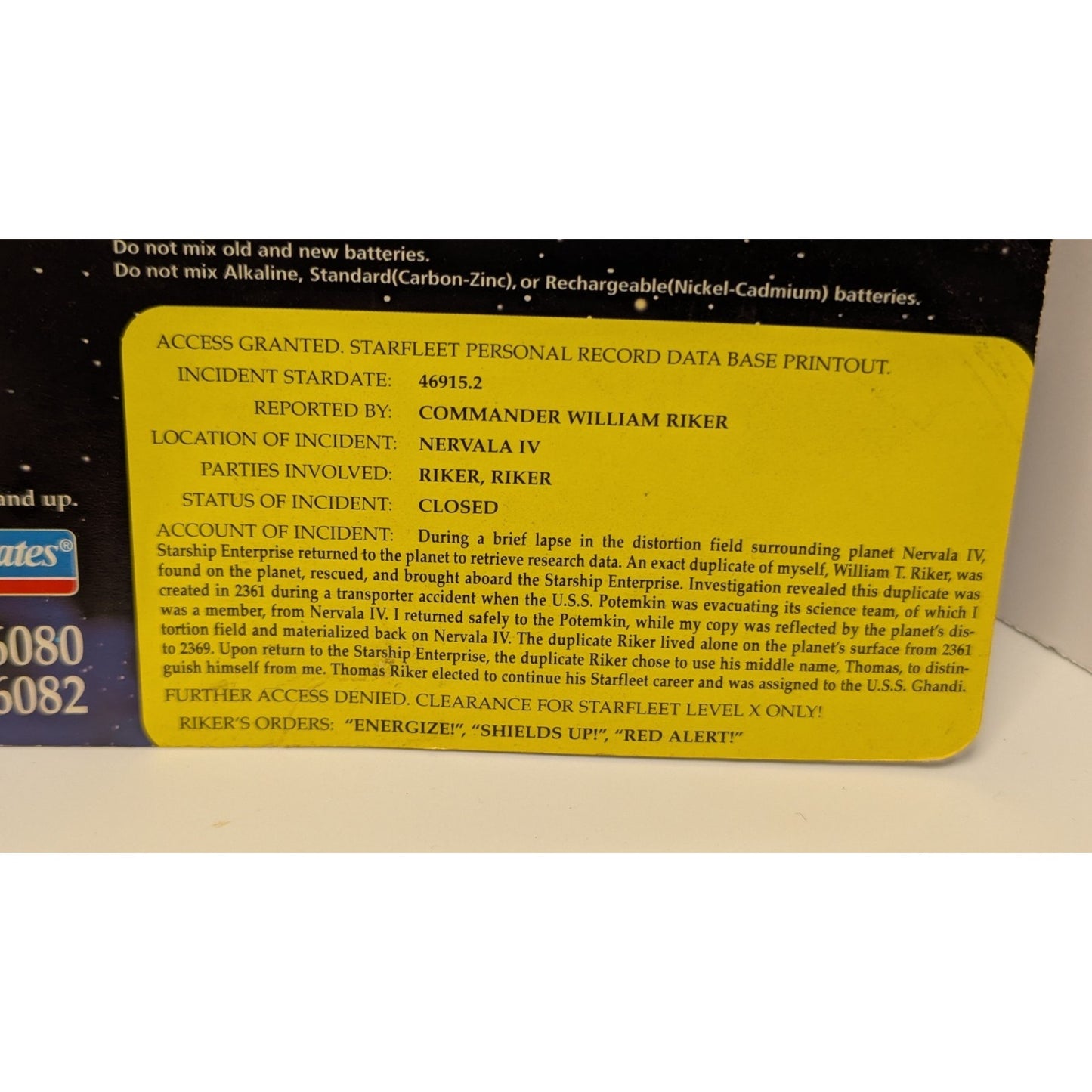 Star Trek Space Talk Series Commander William Riker Action Figure Playmates 1995