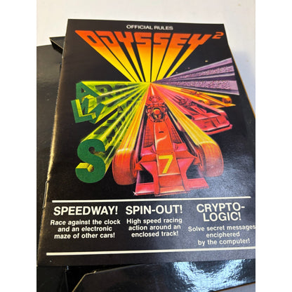 Speedway Spin-Out Crypto-Logic Game Odyssey 2 Magnavox 1978 Complete Tested A