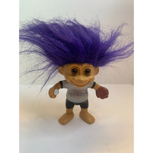 Russ 1992 Colorado Rockies Troll Doll Bendable Vintage Purple Hair Baseball