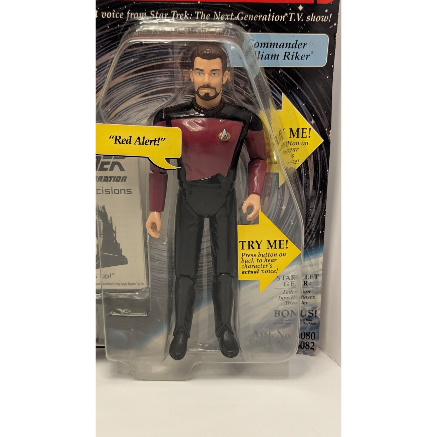 Star Trek Space Talk Series Commander William Riker Action Figure Playmates 1995