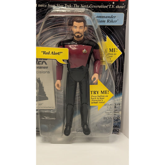 Star Trek Space Talk Series Commander William Riker Action Figure Playmates 1995