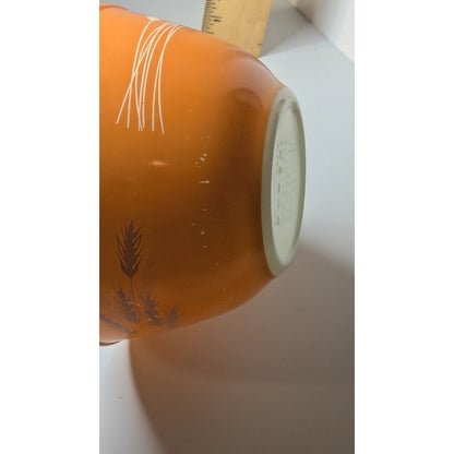 Vintage Pyrex Autumn Harvest Wheat Orange Mixing Bowl 750ML Ovenware #401