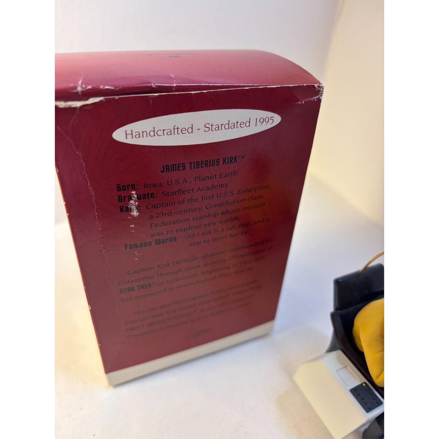 Hallmark Keepsake Christmas Ornament Star Trek Captain James T Kirk 1995 Open