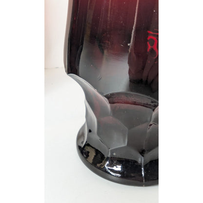 Ruby Red Georgian Honeycomb 8oz Glasses Vintage Anchor Hocking 4 1/8” Set Of 2