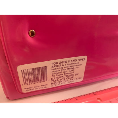 Vintage 1989 Mattel Barbie Doll Vinyl Pink Travel Carrying Case Wardrobe