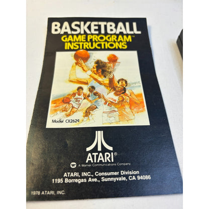 Atari 2600 7800 Basketball Video Game Cartridge + Manual TESTED CX2624