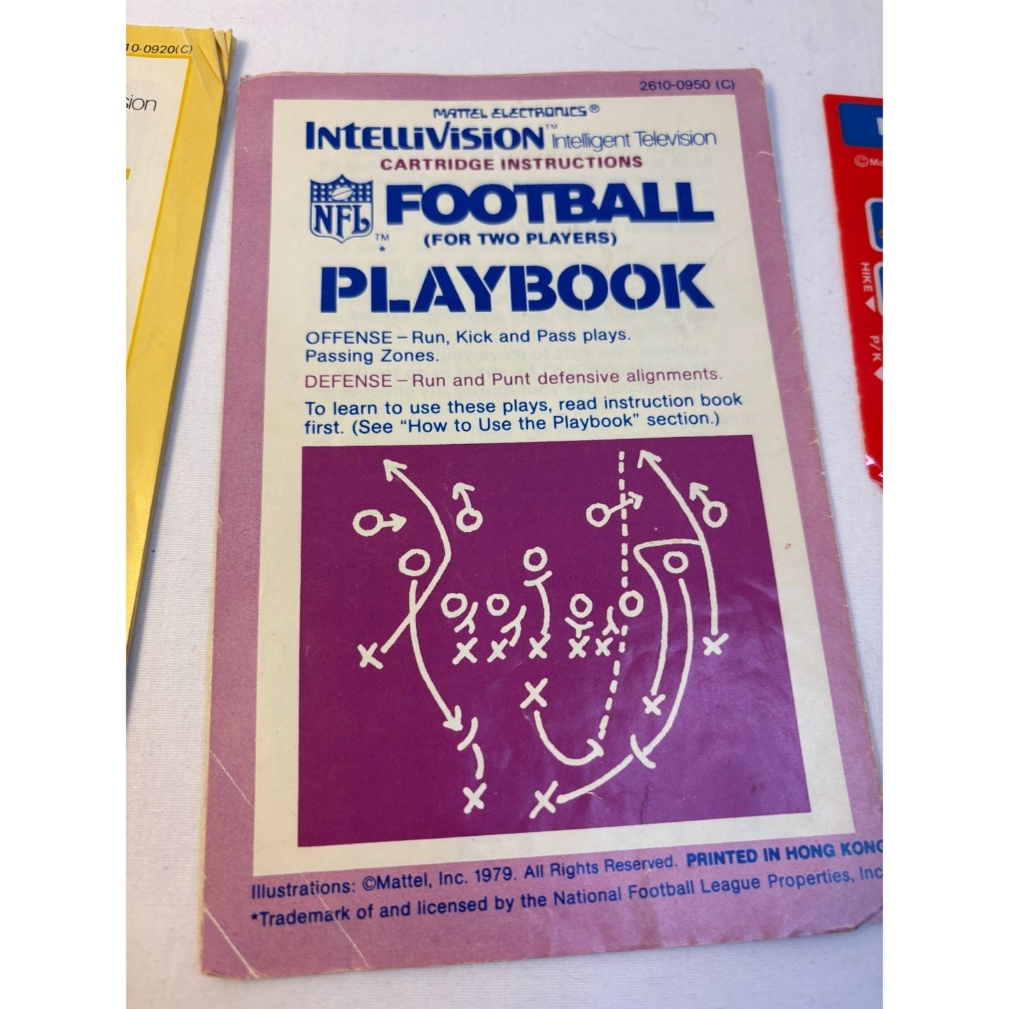 NFL Football Intellivision Video Game Cartridge Manual Playbook Overlays Tested