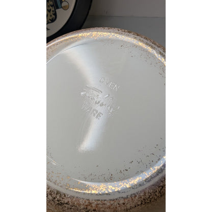 Vintage Georges Briard Gold Speckled Ambrosia Fire King Covered Bowl w/Lid