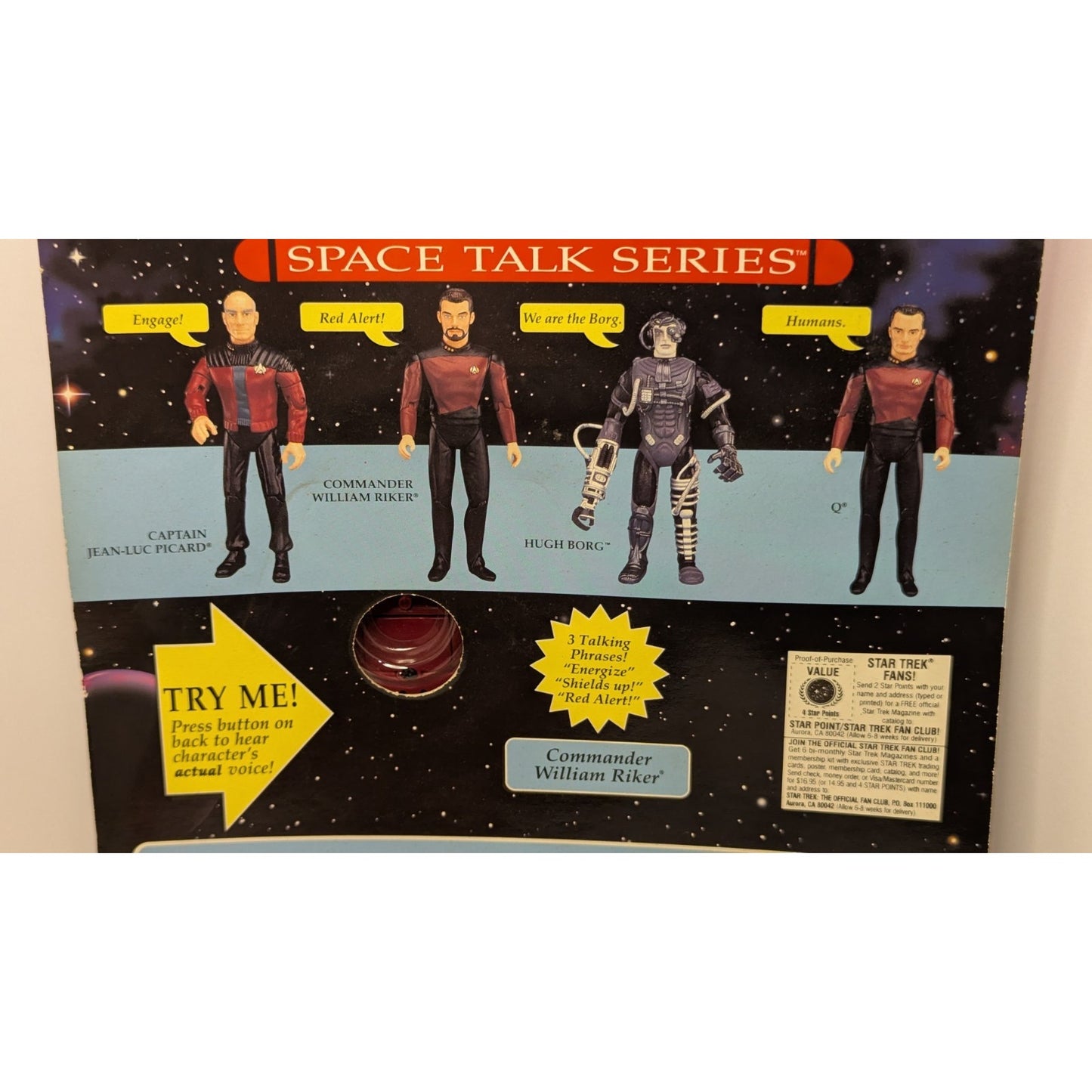 Star Trek Space Talk Series Commander William Riker Action Figure Playmates 1995
