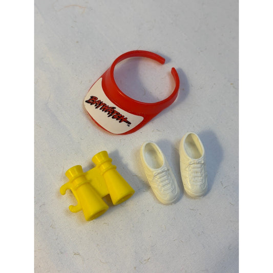 Vintage 1990s Barbie Baywatch Lifeguard Accessories Visor Binoculars Shoes