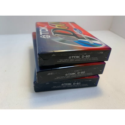 Blank TDK Cassette D60 Tapes IECI/Type I High Output Lot of 3 New Sealed