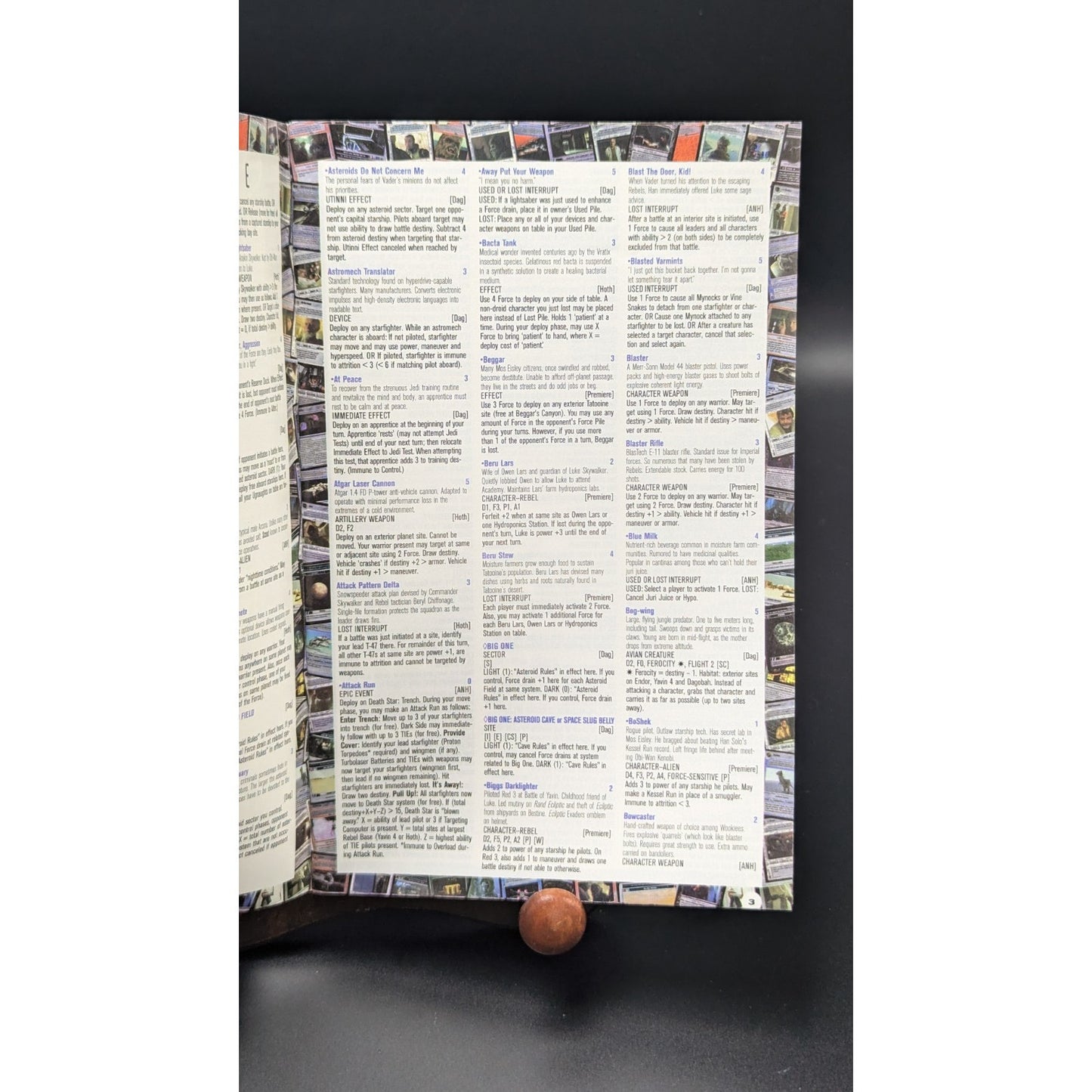 Vintage 1997 Star Wars CCG Scrye Player's Guide Card Text Glossary
