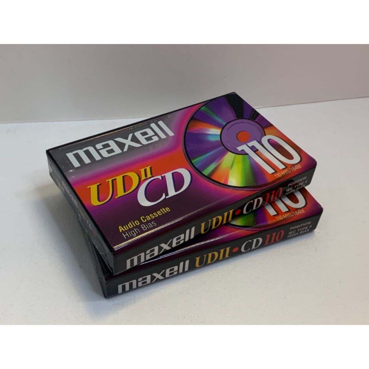 Lot of 2 Maxell UD II CD 110 High Bias Blank Audio Cassette Tapes NEW SEALED