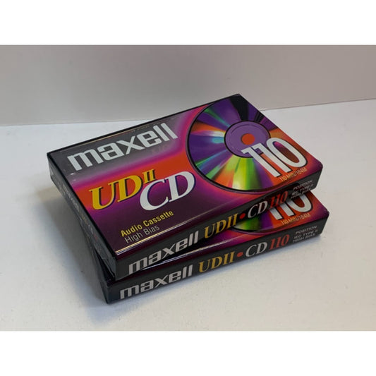 Lot of 2 Maxell UD II CD 110 High Bias Blank Audio Cassette Tapes NEW SEALED